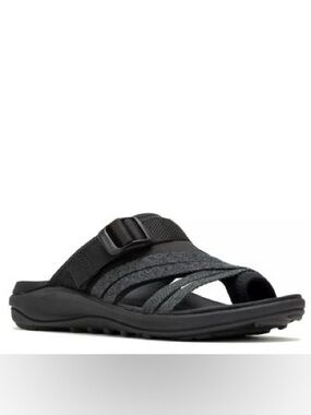 NWOT Merrell Black District 4 Post Sandals Size 7.